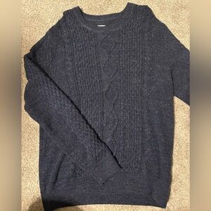 GAP Men's Dark Blue Cable Knit Sweater